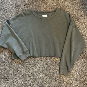 American Eagle Outfitters Gray Fleece Pullover